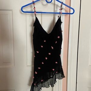 Dainty vintage y2k 90s flower sequin tank top